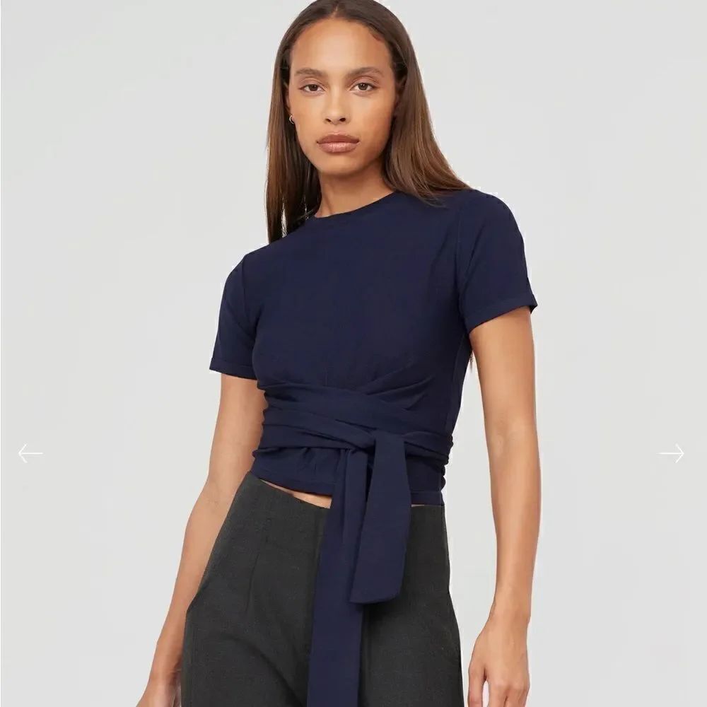 Modern Citizen Cropped Knit Wrap Top